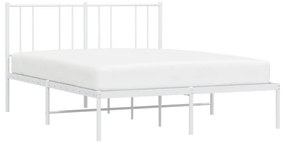 Estrutura de cama com cabeceira 150x200 cm metal branco