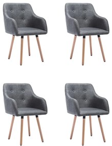 vidaXL Cadeiras de jantar 4 pcs tecido cinzento-escuro