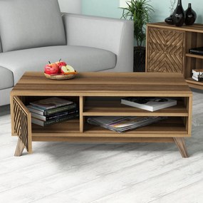 Conjunto de Mobiliário de Sala de Estar Inci – Nogueira – TV Unit: 160