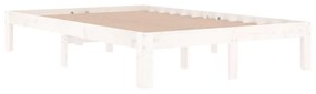 Estrutura cama pequena casal UK 120x190 cm pinho maciço branco