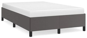 vidaXL Estrutura de cama sem colchão 120x190cm couro do falso cinzento