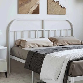 vidaXL Cabeceira de cama 150 cm metal branco