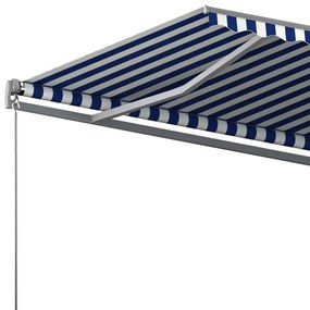 Toldo automático independente 600x300 cm azul e branco