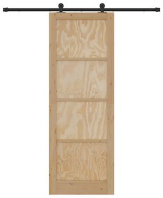 Porta Deslizante vidaXL com Conjunto de Hardware 83x232 cm Madeira Sól