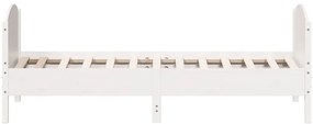 Cama sem colchão 100x200 cm madeira de pinho maciça branco