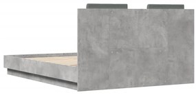 Estrutura de cama c/ cabeceira derivados madeira cinza-cimento