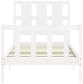 Cama sem colchão 100x200 cm madeira de pinho maciça branco