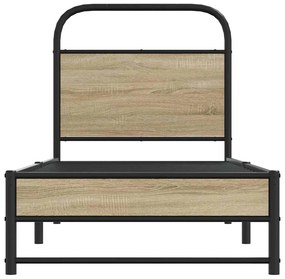 Estrutura cama s/ colchão derivados de madeira carvalho fumado