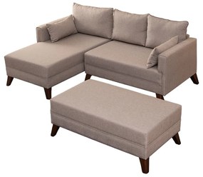 Sofá-Cama de Canto Bella – Creme – 205x85x140 cm