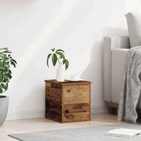 Caixa de Armazenamento vidaXL com Tampa Madeira Antiga 30x35x35 cm Mad