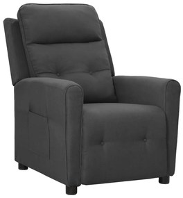 vidaXL Poltrona reclinável tecido cinzento-escuro