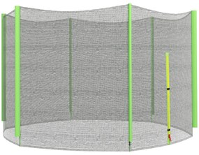 SPORTNOW Rede de Segurança para Trampolim Ø244 cm Rede de Substituição de Trampolins com Fecho de Correr para 6 Postes Verde | Aosom Portugal