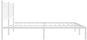 Estrutura de cama com cabeceira 193x203 cm metal branco