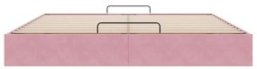 Estrutura de cama otomana sem colchão 200x200 cm veludo rosa