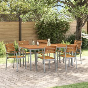 vidaXL Conjunto de Jantar de Jardim 7 Peças em Madeira Sólida de Acácia e Metal