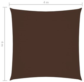 Para-sol estilo vela tecido oxford quadrado 4x4 m castanho