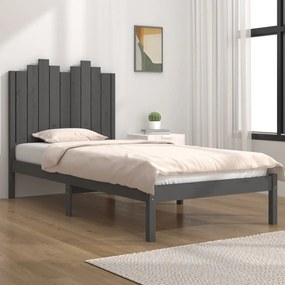 vidaXL Estrutura de cama pequena solteiro 75x190 cm pinho maciço cinza