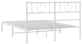 Estrutura de cama com cabeceira 120x200 cm metal branco