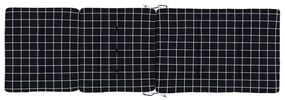 Almofadões p/ cadeira terraço 2 pcs tecido oxford xadrez preto