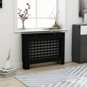 Cobertura de radiador 112x19x81 cm MDF preto