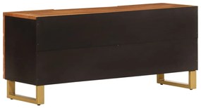 Móvel de TV 105x33,5x46 cm mangueira maciça castanho e preto