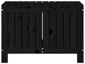 Caixa de arrumação jardim 76x42,5x54 cm pinho maciço preto