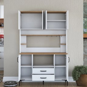 Armário Multiusos JE168 – Branco Nogueira – 120x184,2x40 cm
