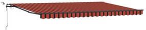 Toldo Retrátil Automático com LED em Laranja e Castanho, 500x300 cm