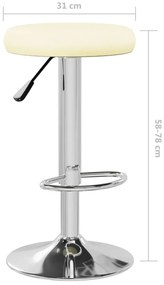 Bancos de bar 2 pcs couro artificial cor creme