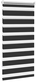 Estore de rolo 80 x 150 cm, linhas de zebra / Preto