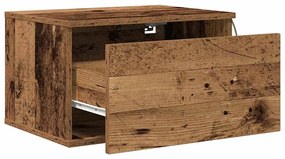 Criados-mudos vidaXL com luzes LED 2 pcs parede montada madeira velha