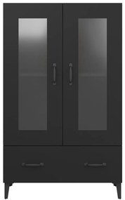Armário alto 70x31x115 cm derivados de madeira preto
