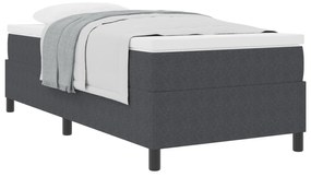 Cama Box com Colchão Cinza Escuro 80x200 cm Tecido de Veludo Cotelê