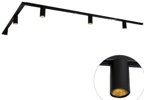 Sistema de iluminação de trilho moderno com 5 focos pretos monofásicos GU10 35mm - Iconic Ruby