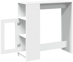 Mesa de bar com prateleiras derivados de madeira branco