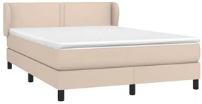 Cama com molas/colchão 140x200 cm couro artificial cappuccino