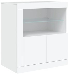 Aparador com luzes LED 202x37x67 cm branco