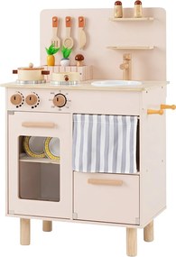 Cozinha Infantil de Brinquedo, 54 x 30,5 x 80,5 cm, Arrumação Integrada, Bege