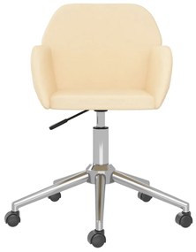 Cadeiras de jantar giratórias 2 pcs tecido cor creme