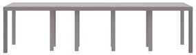 Mesa de Jardim Cinzento-Claro 300x100x73 cm Poli Rattan