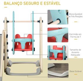 Parque infantil 5 em 1 escorrega balanço 2 cestas de basquete e gol de futebol para crianças acima de 1 ano 225x220x110 cm Multicolor