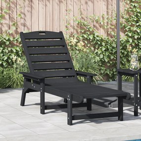 vidaXL Cadeira de Sol Preta 53x162x98.5 cm HDPE