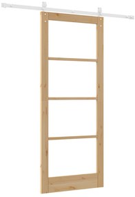 Conjunto de Porta Deslizante vidaXL com Hardware 86x211 cm Madeira Sól