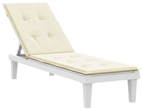 Almofadão para cadeira de terraço (75+105)x50x4 cm cor creme