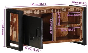 Móvel de TV 80x30x40 cm madeira recuperada maciça