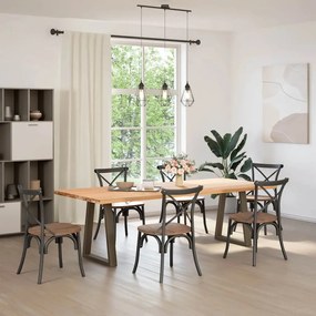 Pés para mesa de jantar em formato de V, 2 peças, aço natural, 50x(72-