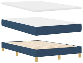 Cama Box Spring com Colchão Azul 120x200 cm Tecido