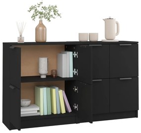 Aparadores 2 pcs 60x30x70 cm derivados de madeira preto