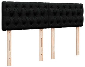 Cama com molas/colchão 160x200 cm tecido preto