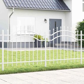 vidaXL Cerca para Jardim Branco 140 cm Aço com Revestimento em Pó